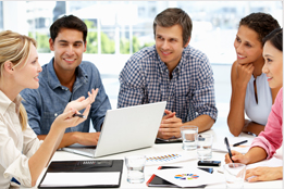 image of workers in a meeting